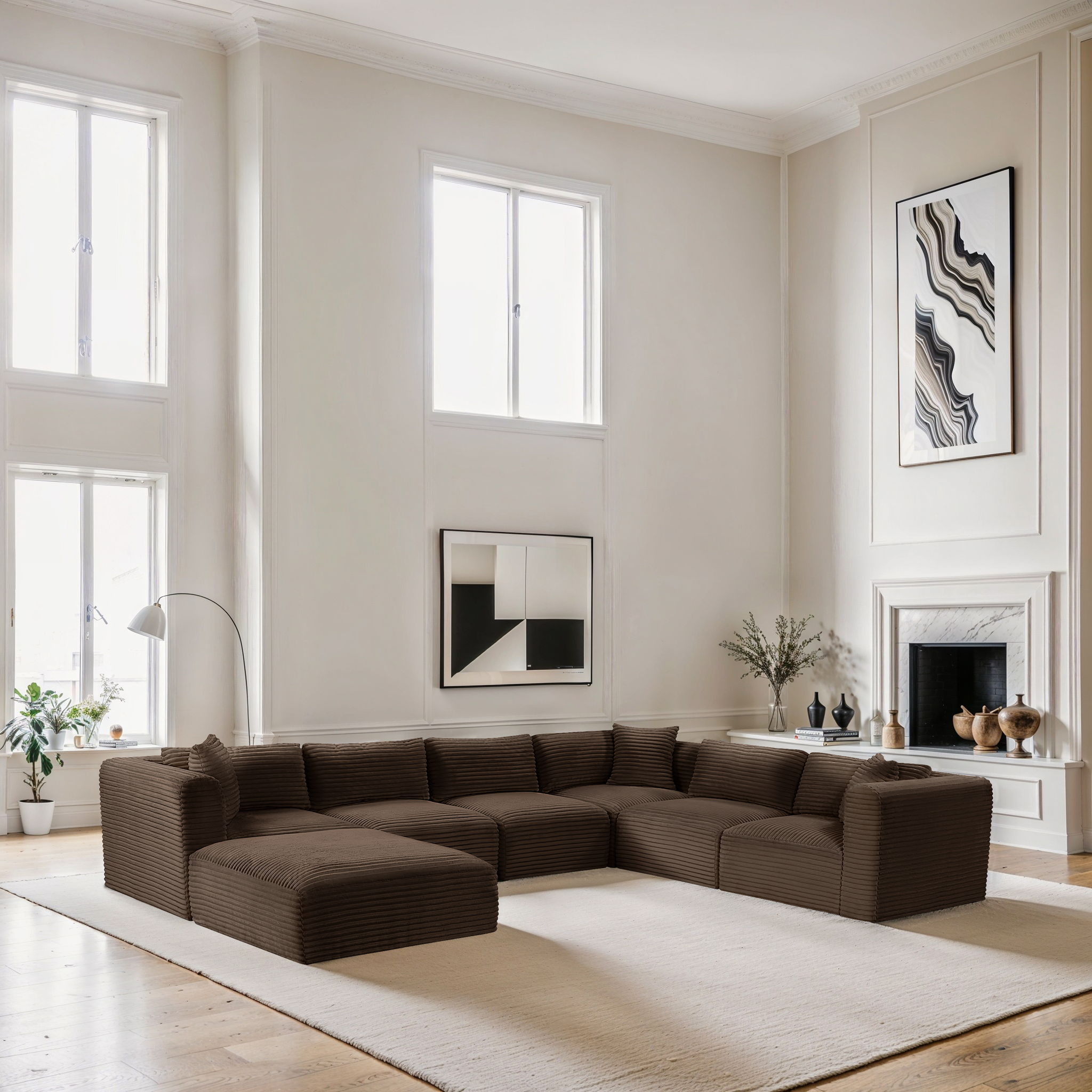 Shaggy - 7 Piece Modular U-Shaped Sectional With Ottoman - Urban Living Furniture (Los Angeles, CA)