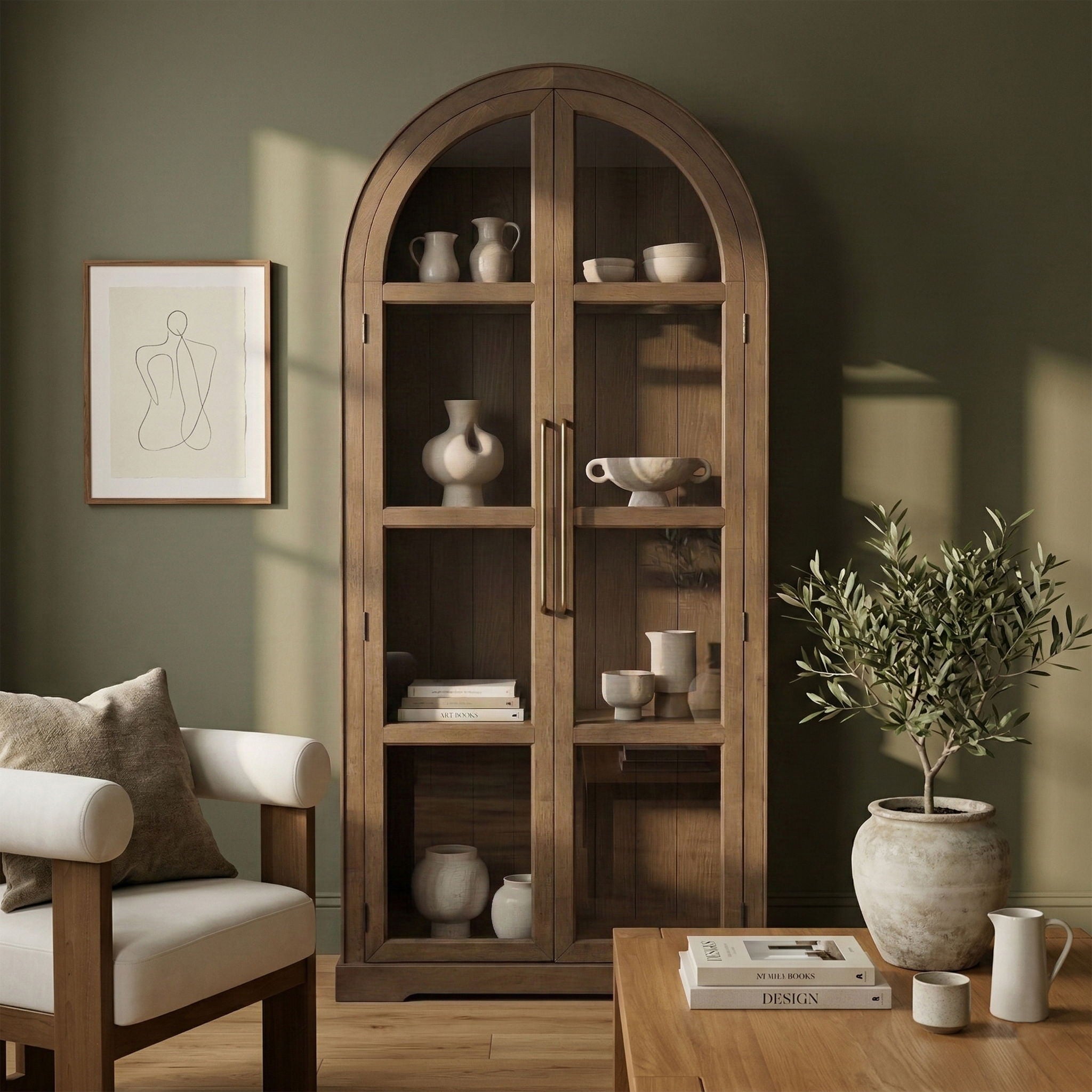 Corva - Solid Wood, Oak Veneer And Stainless Steel Storage Cabinet - Urban Living Furniture (Los Angeles, CA)