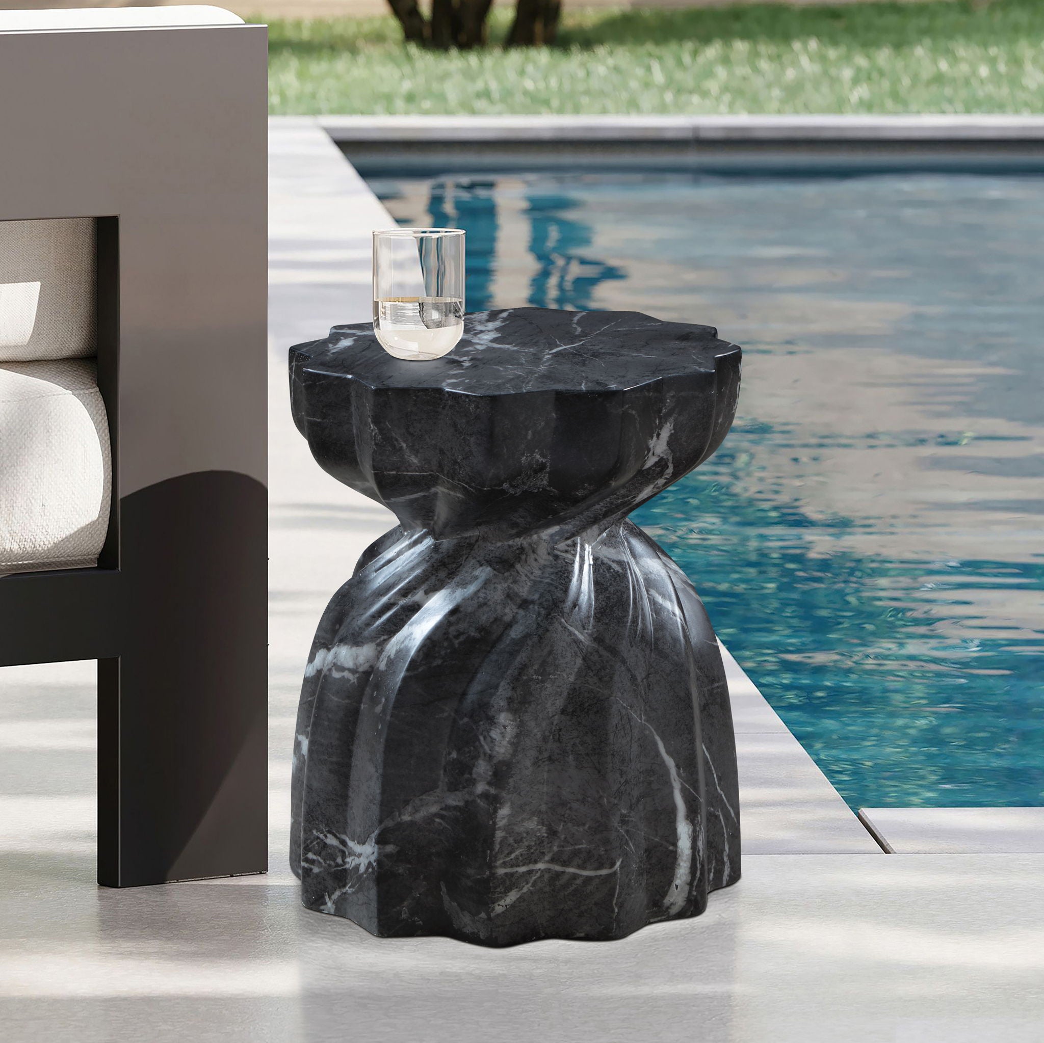 Caserta - Marble Finish Concrete End Table - Urban Living Furniture (Los Angeles, CA)