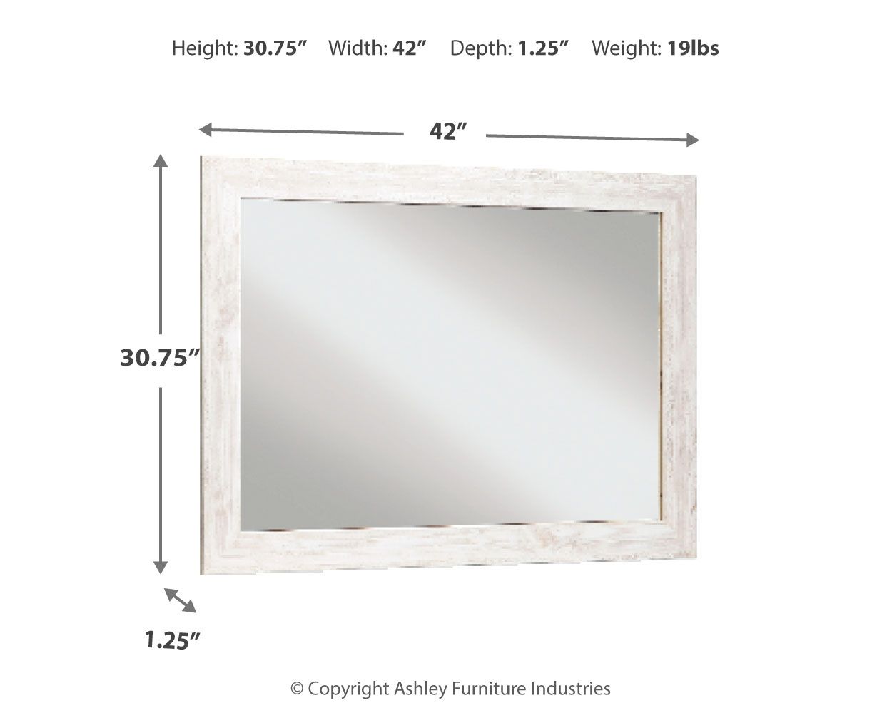 Paxberry - Whitewash - Bedroom Accent Mirror - Urban Living Furniture (Los Angeles, CA)