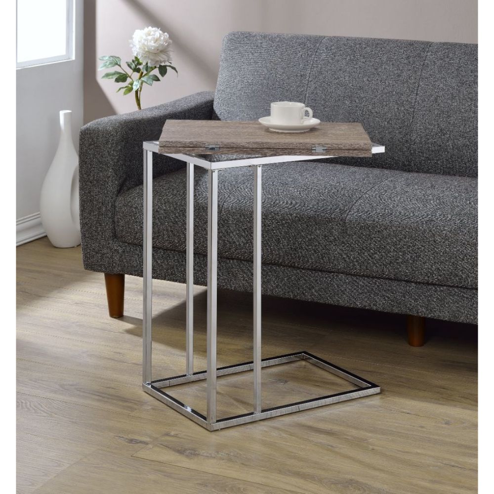 Danson - Accent Table - Weathered Oak & Chrome - Urban Living Furniture (Los Angeles, CA)