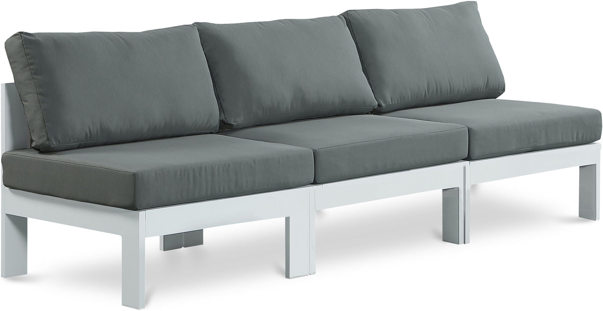 Nizuc - Outdoor Patio 3 Seat Armless Modular Sofa With White Frame - Urban Living Furniture (Los Angeles, CA)