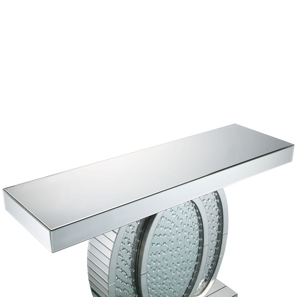 Nysa - 47"L Console Table - Mirrored & Faux Crystals - Urban Living Furniture (Los Angeles, CA)