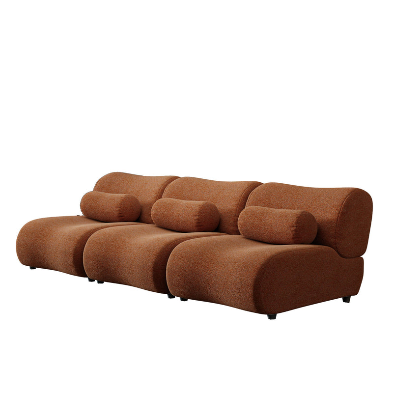 Contemporary Modular 3 Seat Sectional With Deep Seating, Soft Backrest