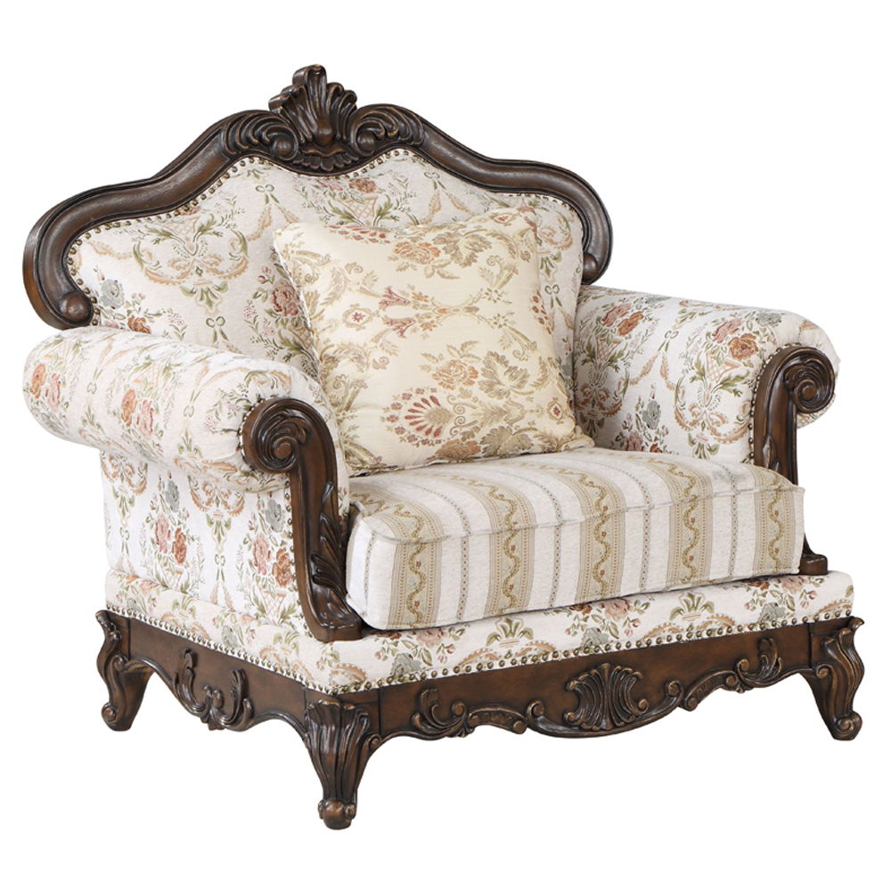 Nayla - Chair With Pillow - Pattern Fabric & Cherry - Urban Living Furniture (Los Angeles, CA)