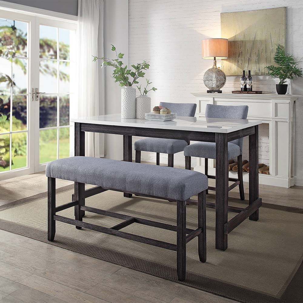 Yelena - Counter Height Chair (Set of 2) - Fabric & Weathered Espresso - Urban Living Furniture (Los Angeles, CA)