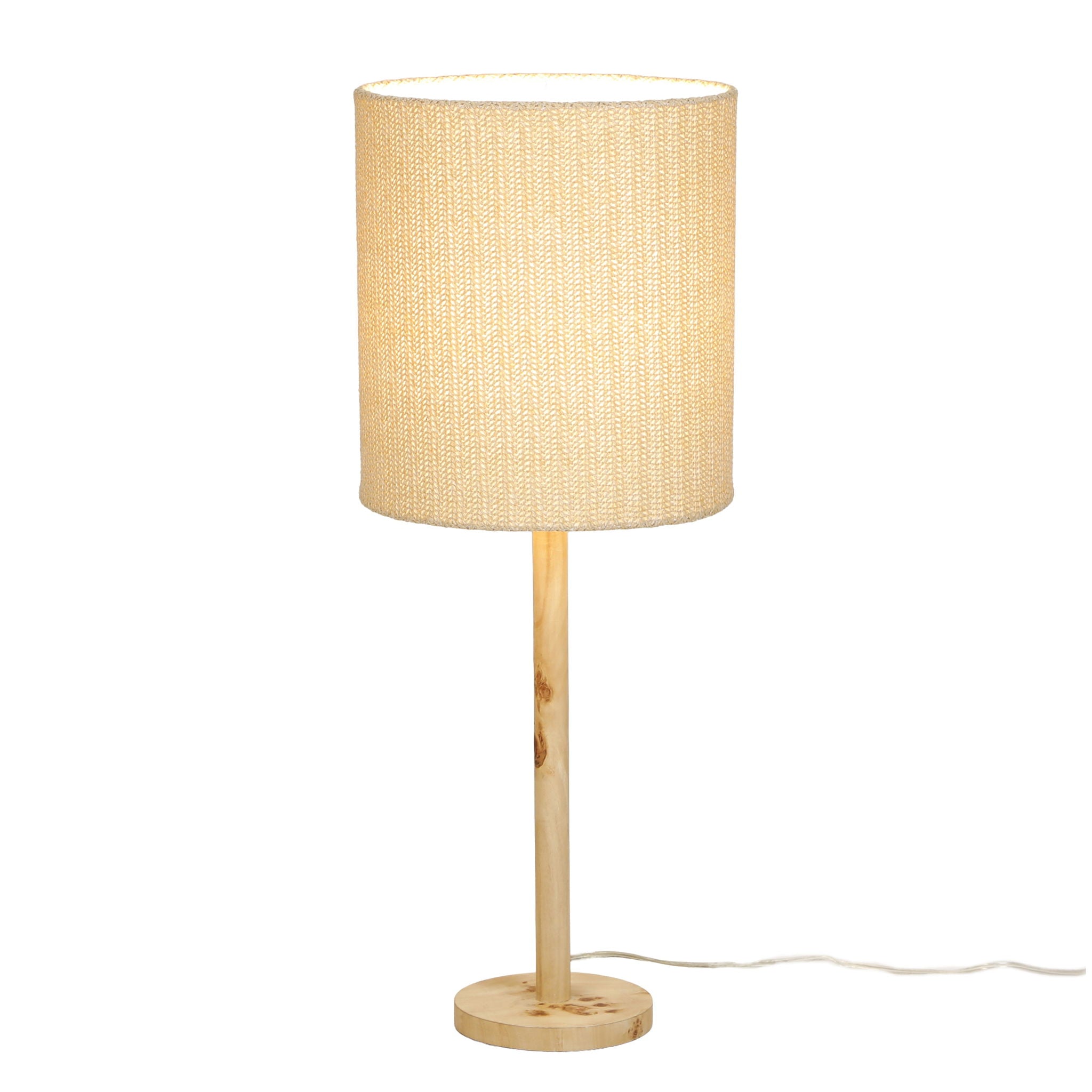 Lamia - Burl and Raffia Designer Table Lamp - Natural - Urban Living Furniture (Los Angeles, CA)