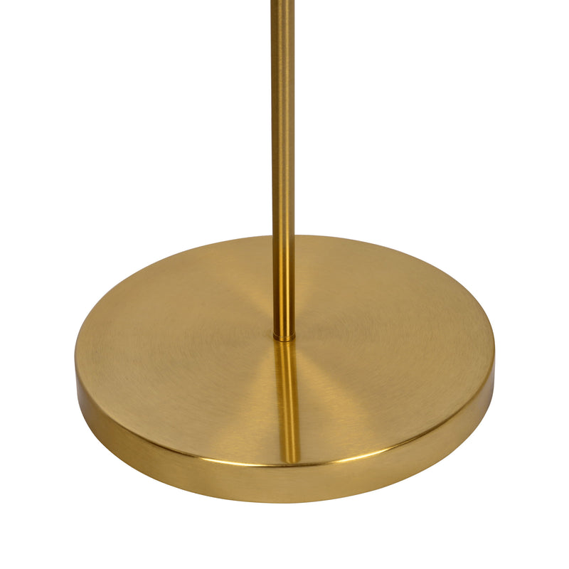 Majestic - Ring Base Curved Floor Lamp With Triangle Drum Shade - Gold / White