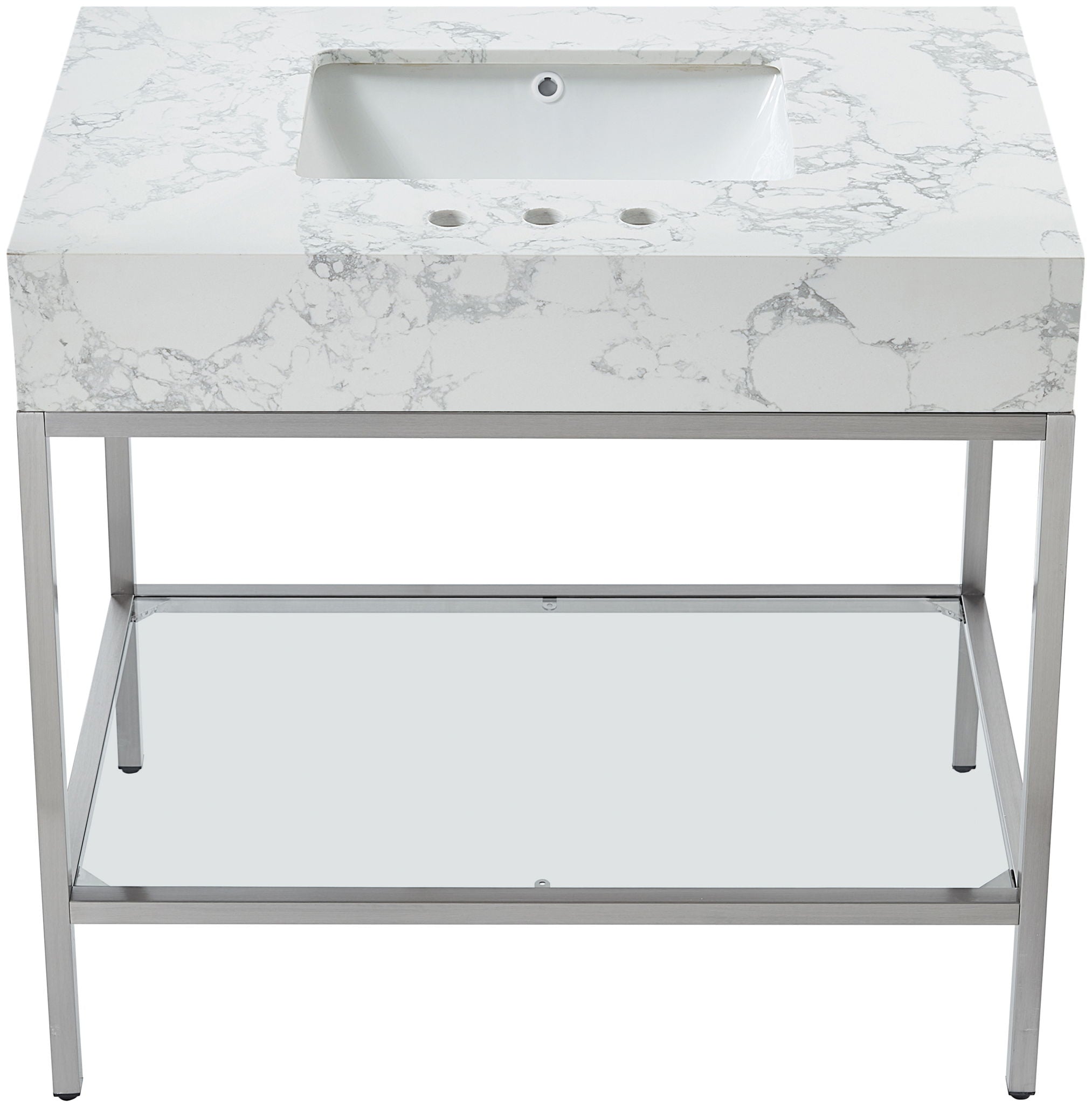 Marmo - Engineered Marble Bathroom Vanity With Chrome Base - Urban Living Furniture (Los Angeles, CA)