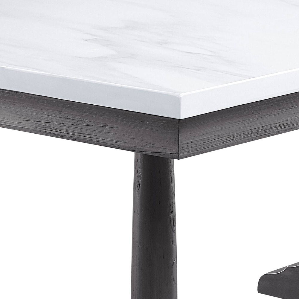 Yabeina - Dining Table - Marble Top Top & Gray Oak - Urban Living Furniture (Los Angeles, CA)
