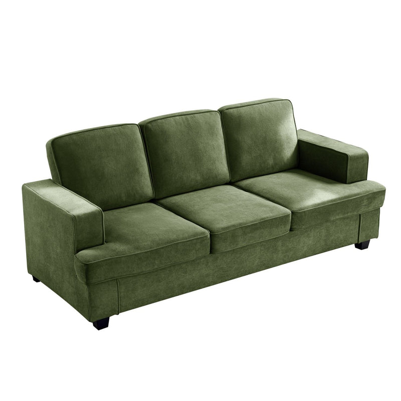 Modern Sofa, Comfortable 3 Seater Couch With Deep Seating, Loose Back Cushions, Wide Arms