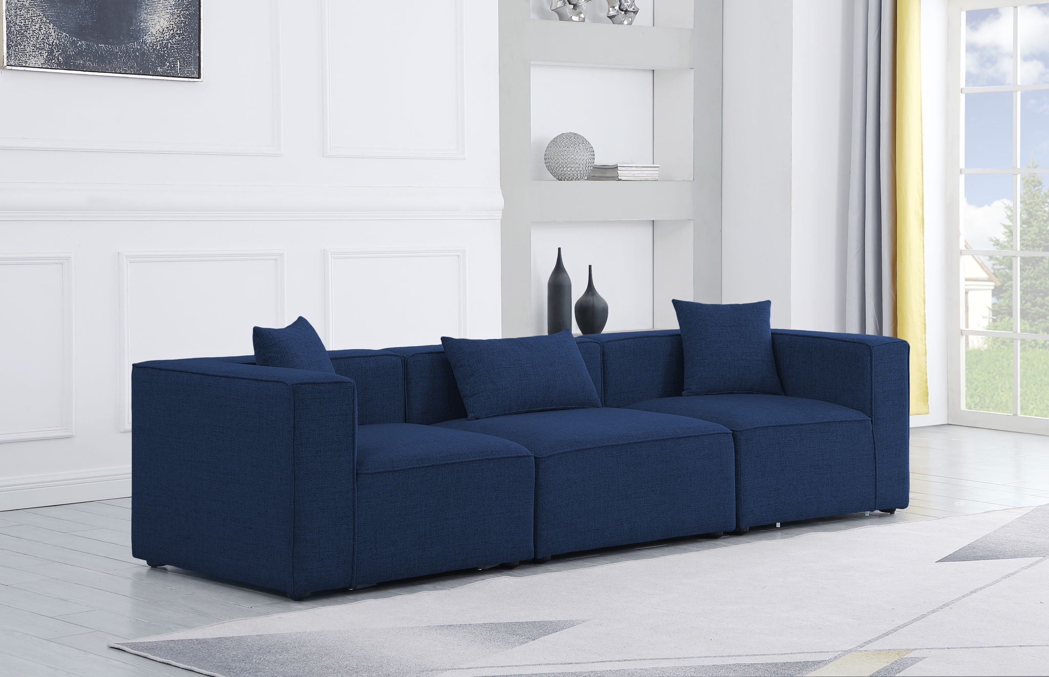 Cube - Linen Modular 3 Seat Sofa - Urban Living Furniture (Los Angeles, CA)
