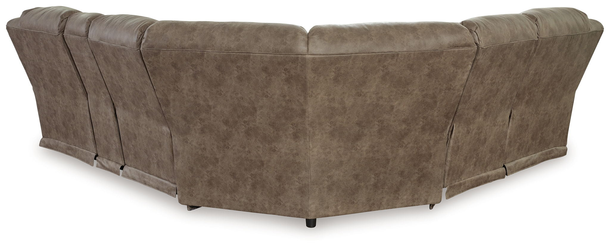 Ravenel - 3-Piece Power Reclining Sectional With Raf Power Reclining Loveseat With Console - Faux Leather - Fossil - Urban Living Furniture (Los Angeles, CA)