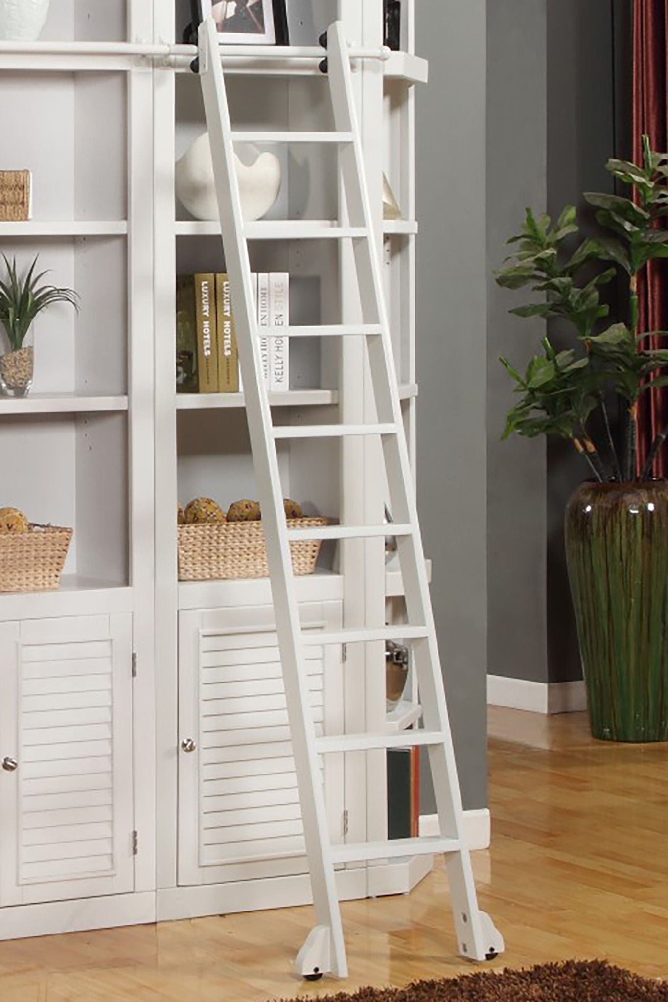 Boca - Library Ladder (Only To Be Used With Library Wall) - Cottage White - Urban Living Furniture (Los Angeles, CA)