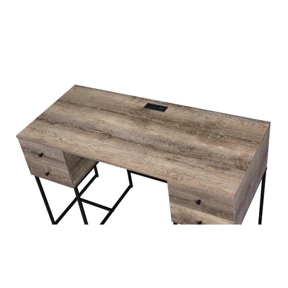 Desirre - Desk - Rustic Oak & Black - Urban Living Furniture (Los Angeles, CA)