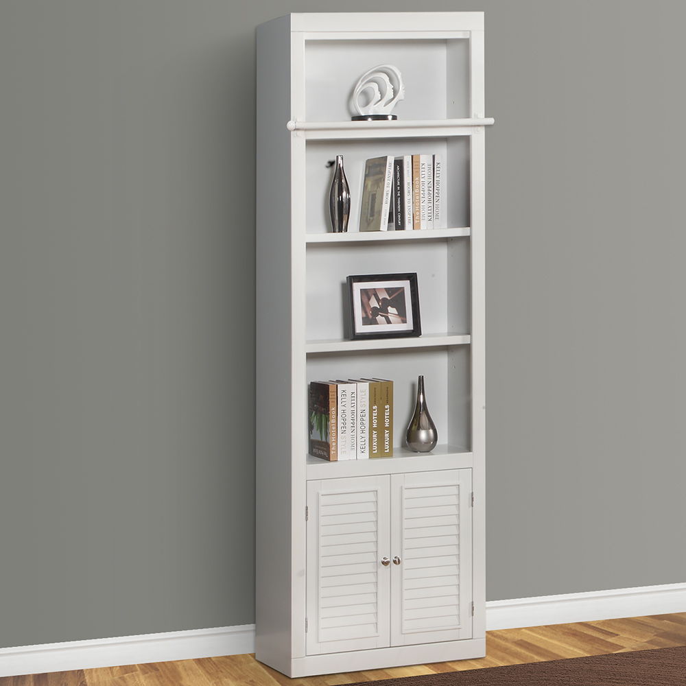 Boca - 5 Piece L Shape Corner Bookcase Wall - Cottage White - Urban Living Furniture (Los Angeles, CA)