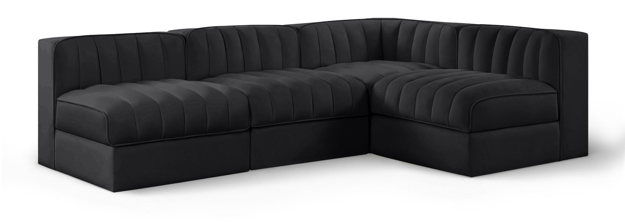 Rummi - Armless Velvet Performance Fabric Upholstered 4 Piece Modular Sectional - Urban Living Furniture (Los Angeles, CA)