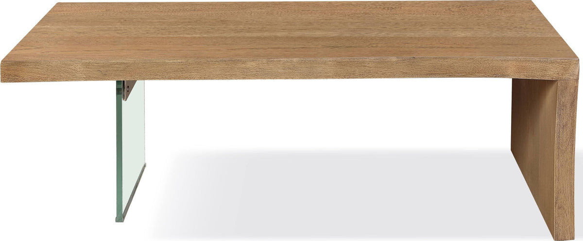 One - Live Edge White Oak And Glass Table