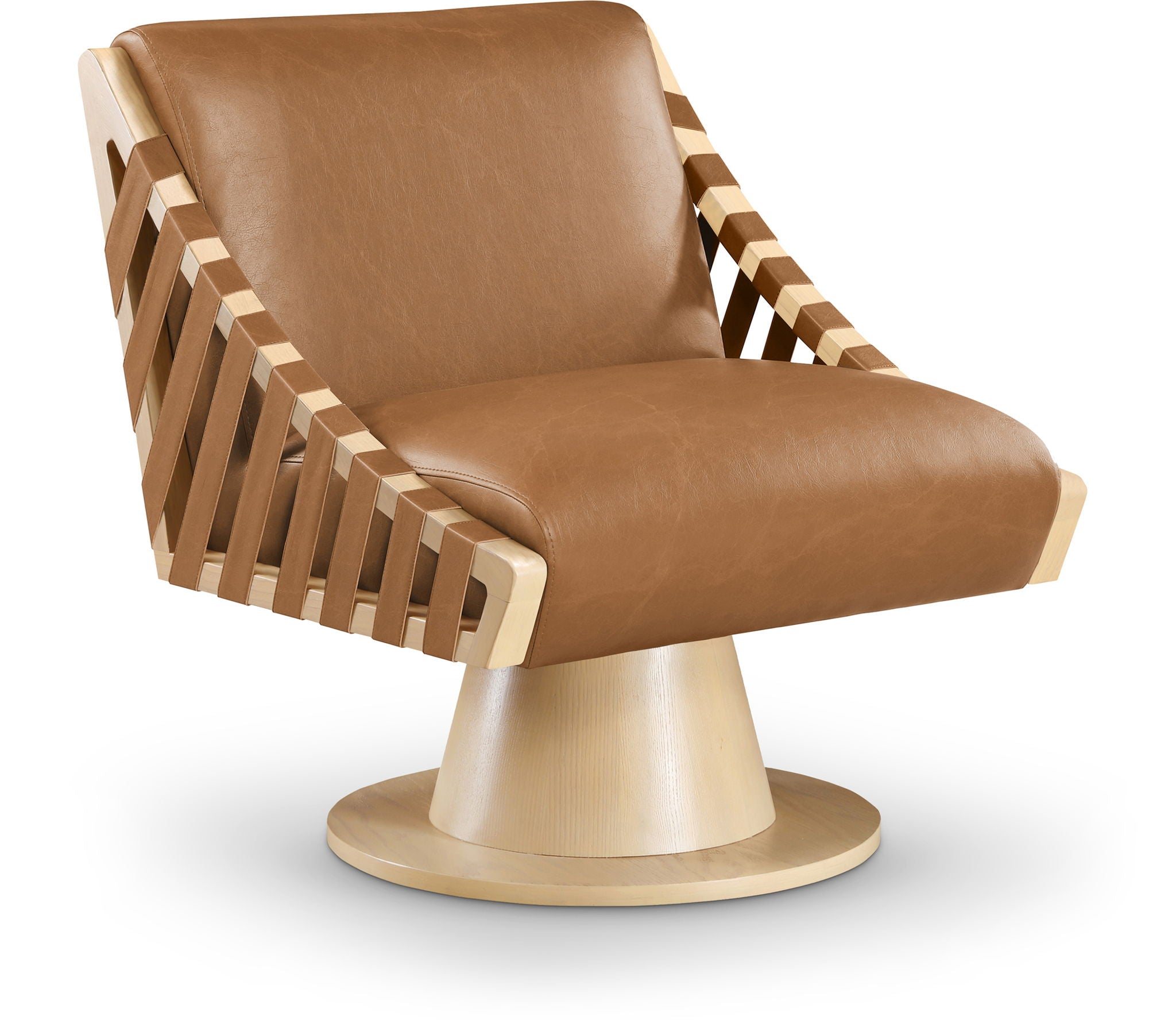 Millwin - Swivel Accent Chair With Natural Base - Urban Living Furniture (Los Angeles, CA)
