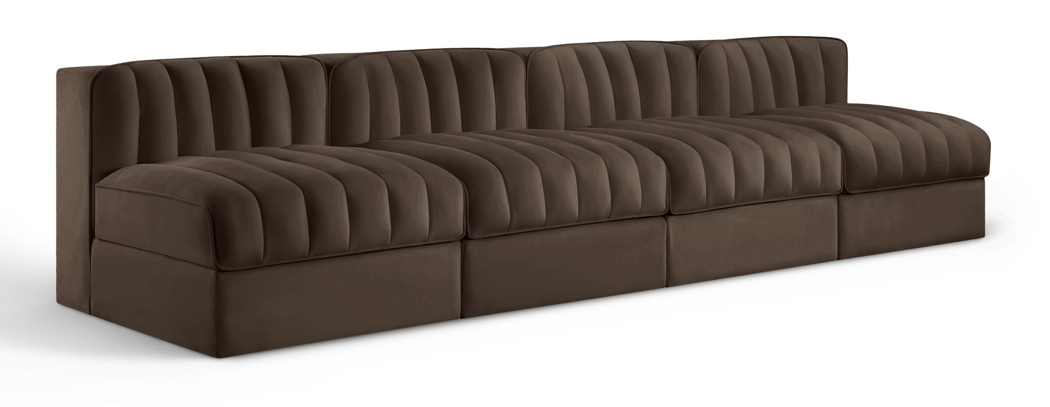 Rummi - Armless Velvet Performance Fabric Upholstered 4 Piece Modular Sofa - Urban Living Furniture (Los Angeles, CA)