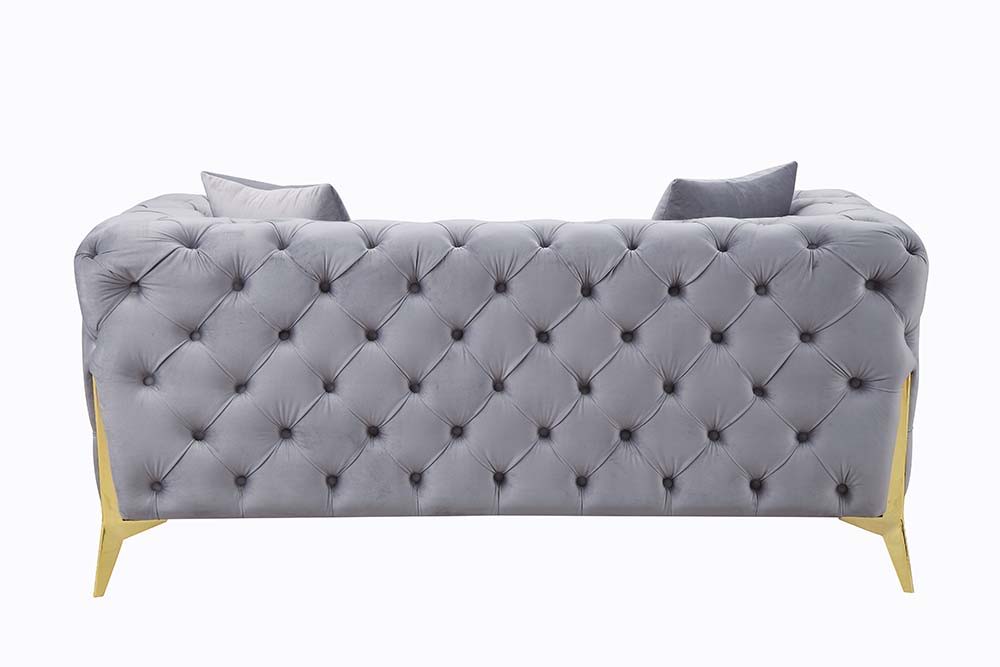 Jelanea - Loveseat - Gray Velvet & Gold Finish - Urban Living Furniture (Los Angeles, CA)