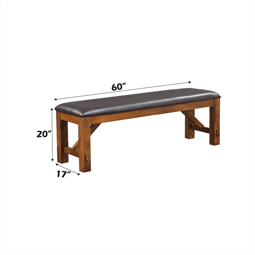 Apollo - Bench - Espresso Synthetic Leather & Walnut - Urban Living Furniture (Los Angeles, CA)