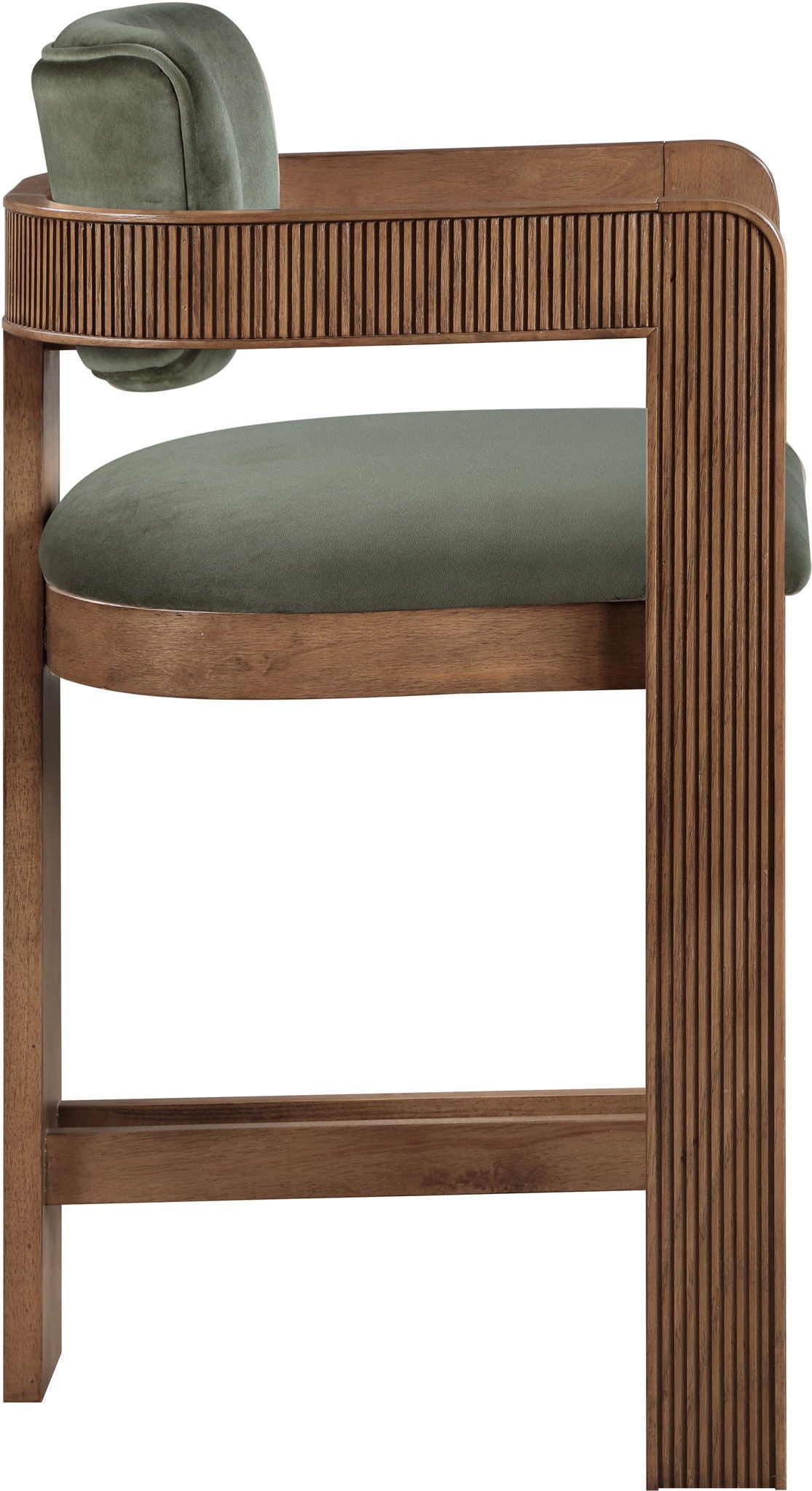 Sacha - Velvet Stool With Brown Base - Urban Living Furniture (Los Angeles, CA)