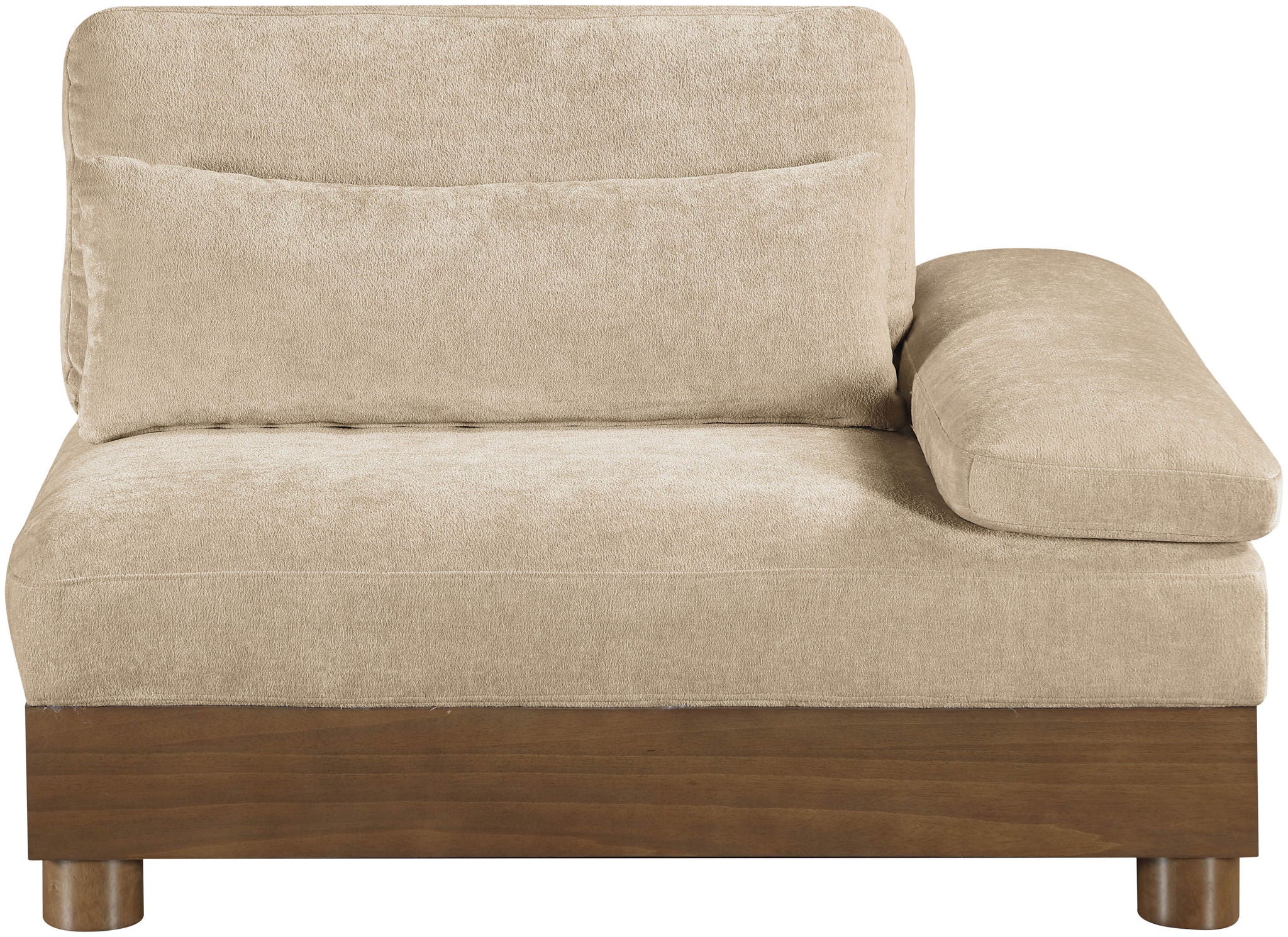 Turin - Chenille Fabric Upholstered Modular Arm Chair - Walnut Base - Urban Living Furniture (Los Angeles, CA)