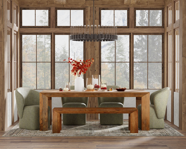 Crossings - Rectangular Dining Table With 4 Upholstered Chairs - Brown