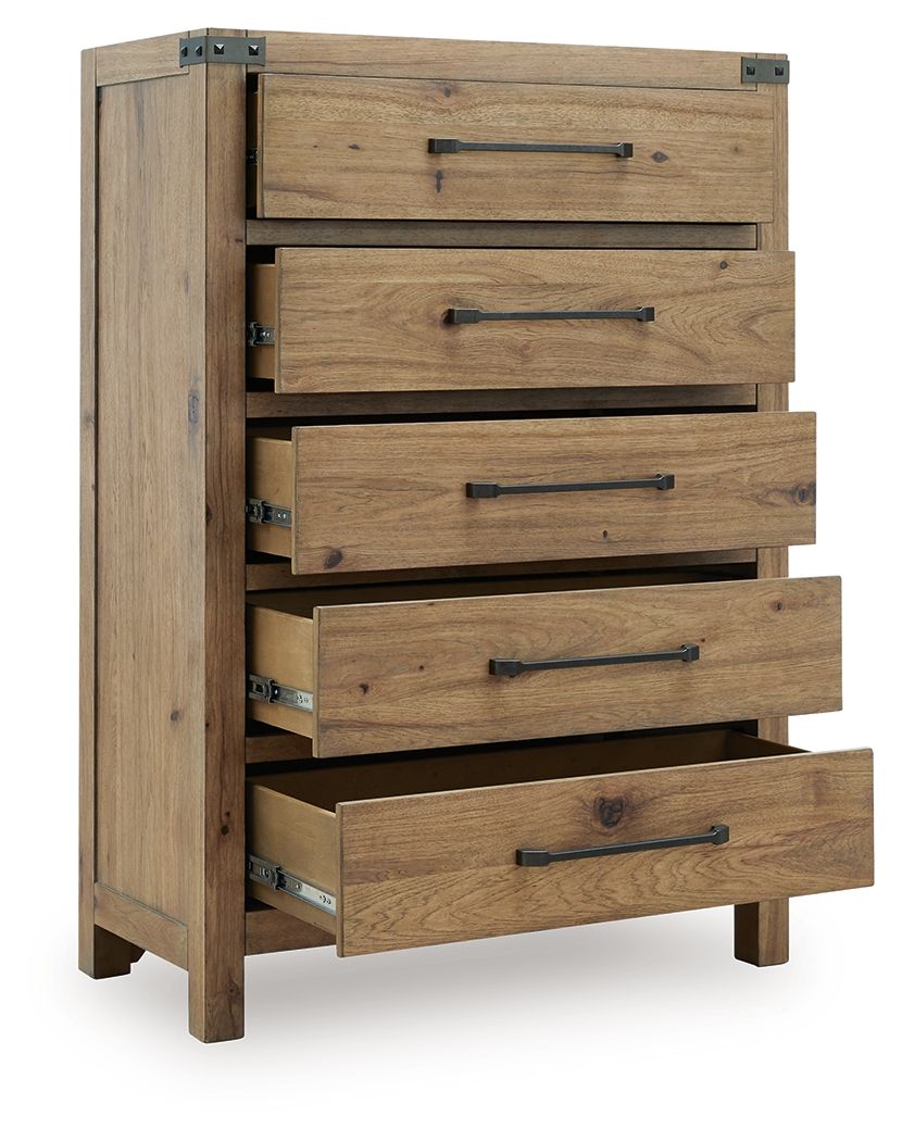 Ridgester - Five Drawer Chest - Light Brown - Urban Living Furniture (Los Angeles, CA)