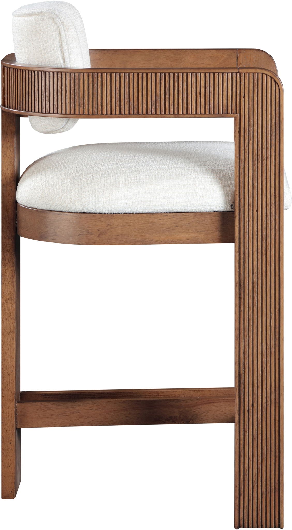 Sacha - Linen Stool With Brown Base - Urban Living Furniture (Los Angeles, CA)