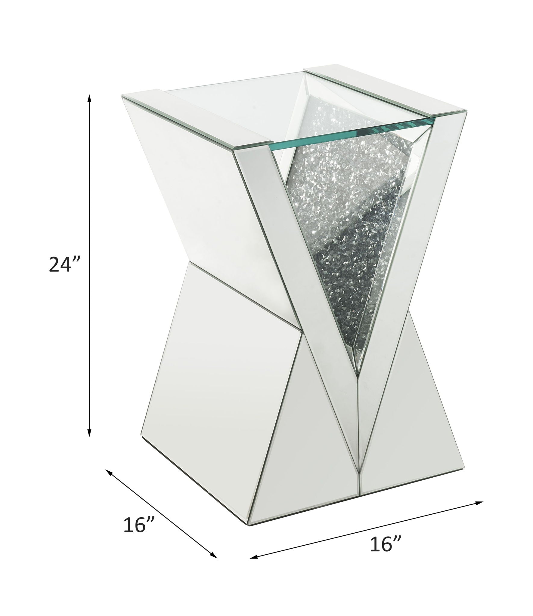 Noralie - End Table - Clear Glass, Mirrored & Faux Diamonds - Urban Living Furniture (Los Angeles, CA)