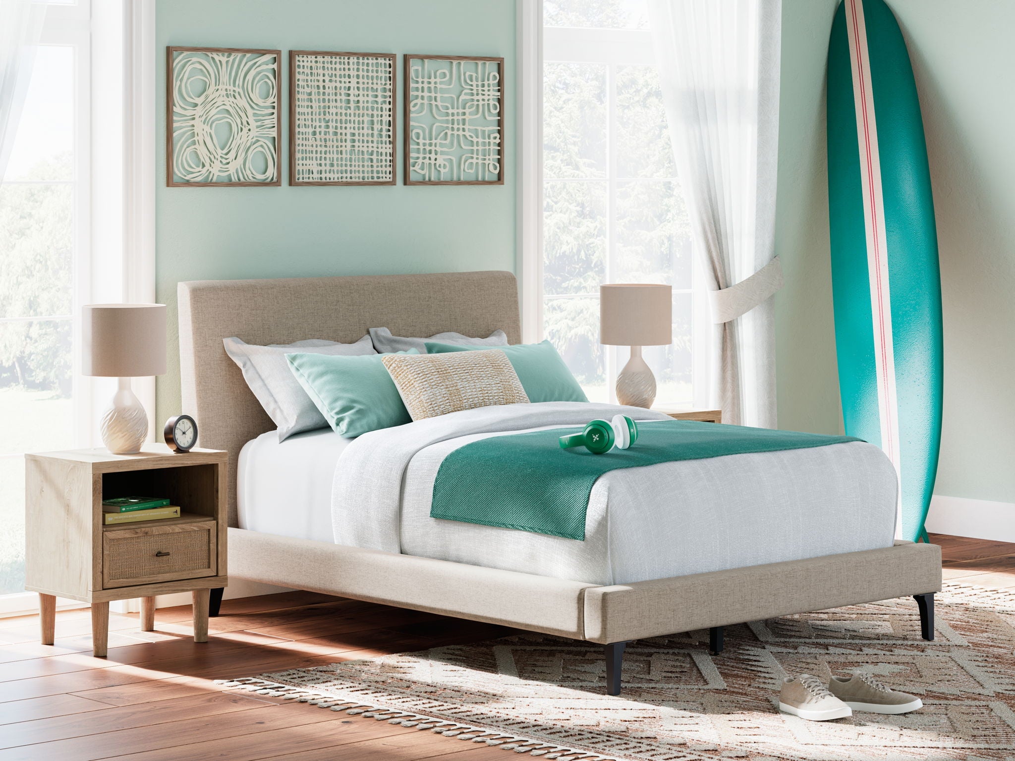 Cielden - Upholstered Bed With Roll Slats - Urban Living Furniture (Los Angeles, CA)