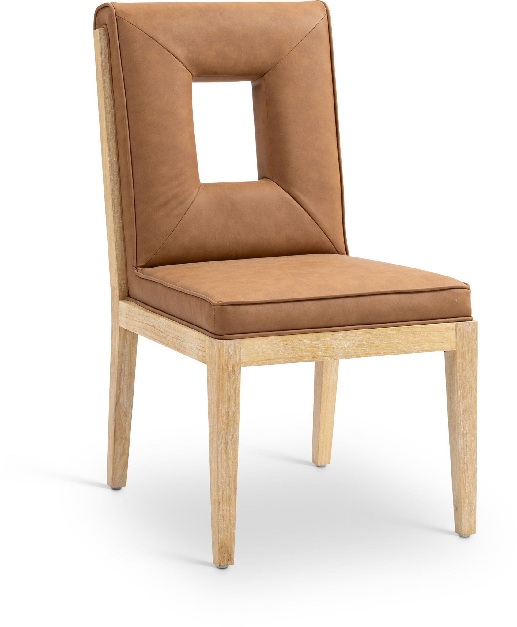 Gwendolyn - Faux Leather Dining Side Chair With Natural Frame (Set of 2) - Urban Living Furniture (Los Angeles, CA)