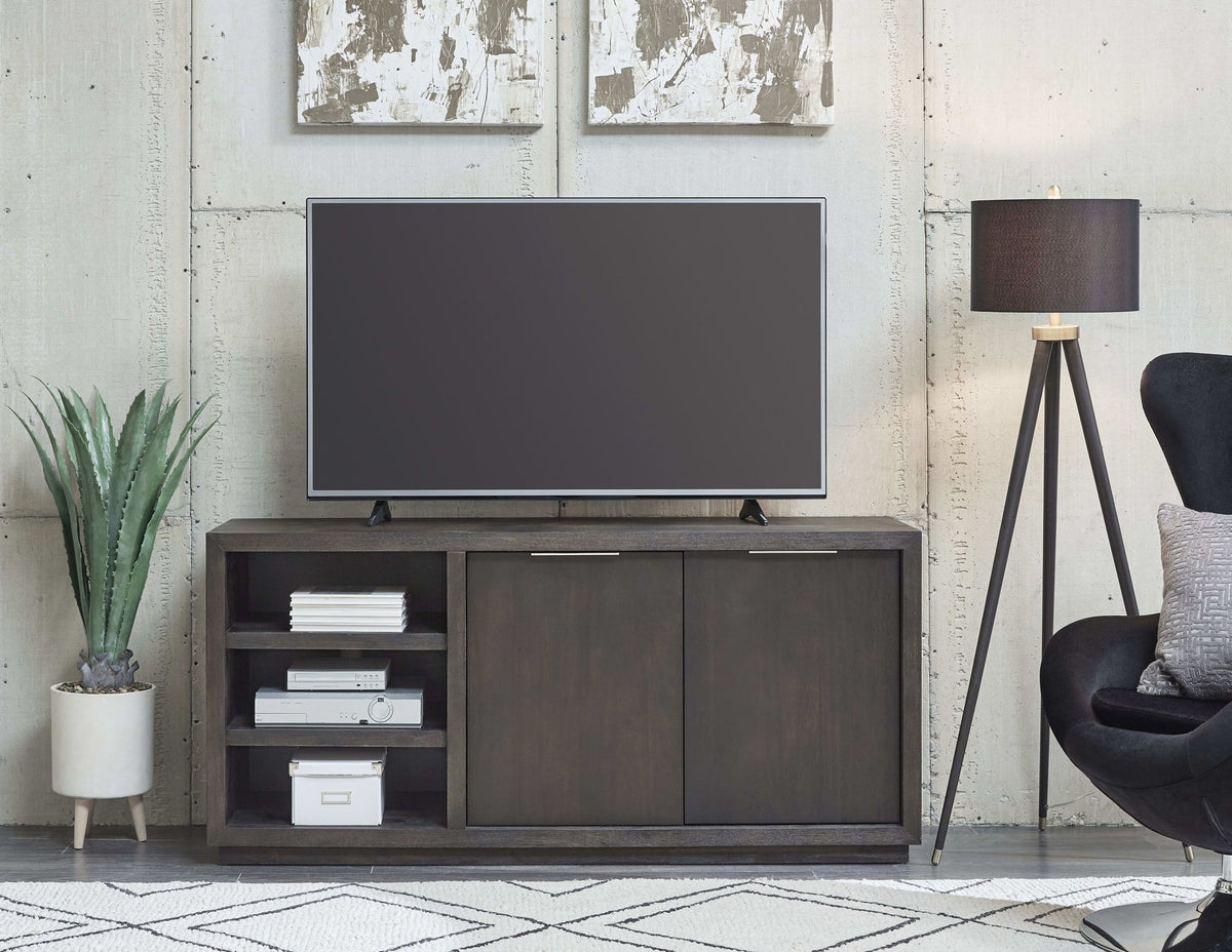 Oxford - 64" Two Drawer Two Shelf Media Console - Basalt Gray