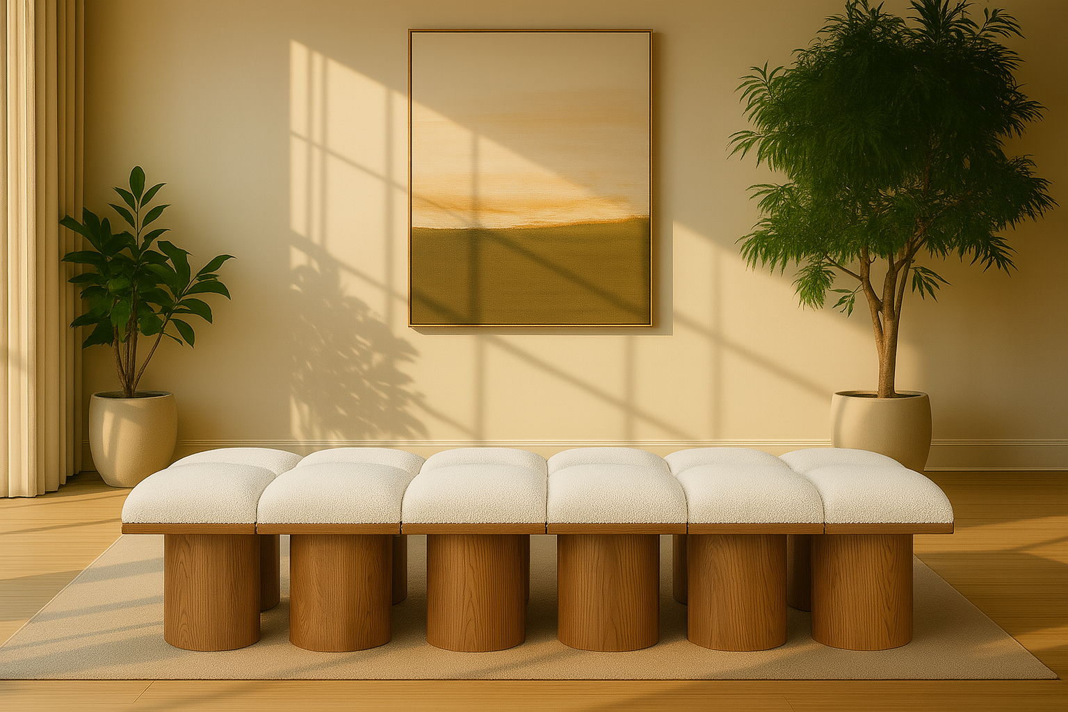 Pavilion - 12 Piece Modular Bench With Brown Base