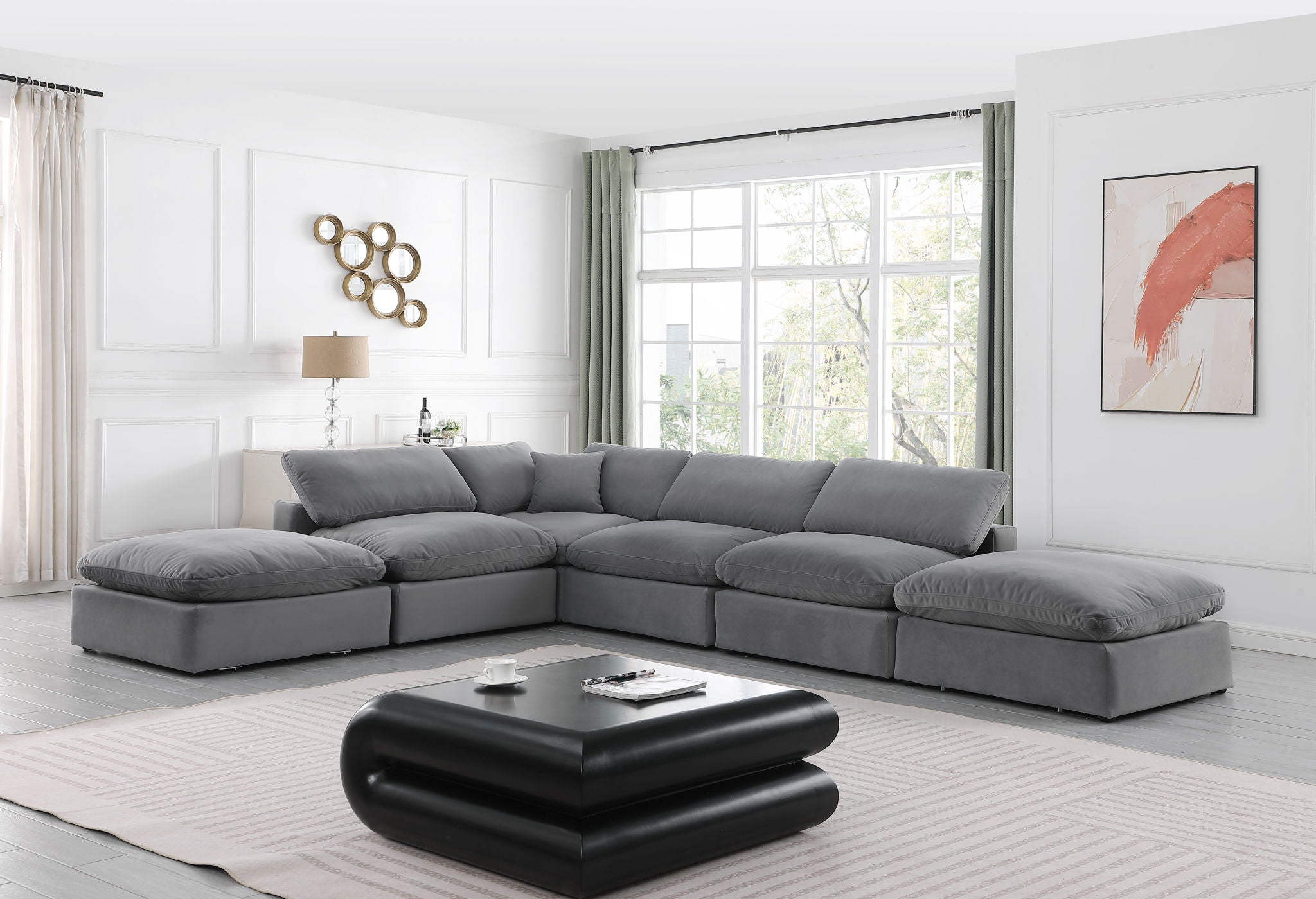 Comfy - 6 Piece Velvet Modular Sectional - Urban Living Furniture (Los Angeles, CA)