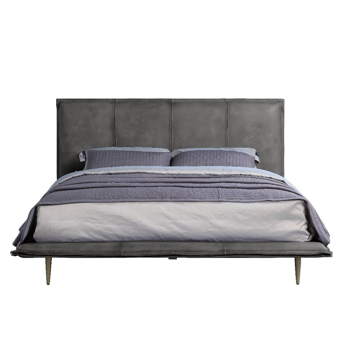 Metis - Eastern King Bed - Gray Top Grain Leather - Urban Living Furniture (Los Angeles, CA)
