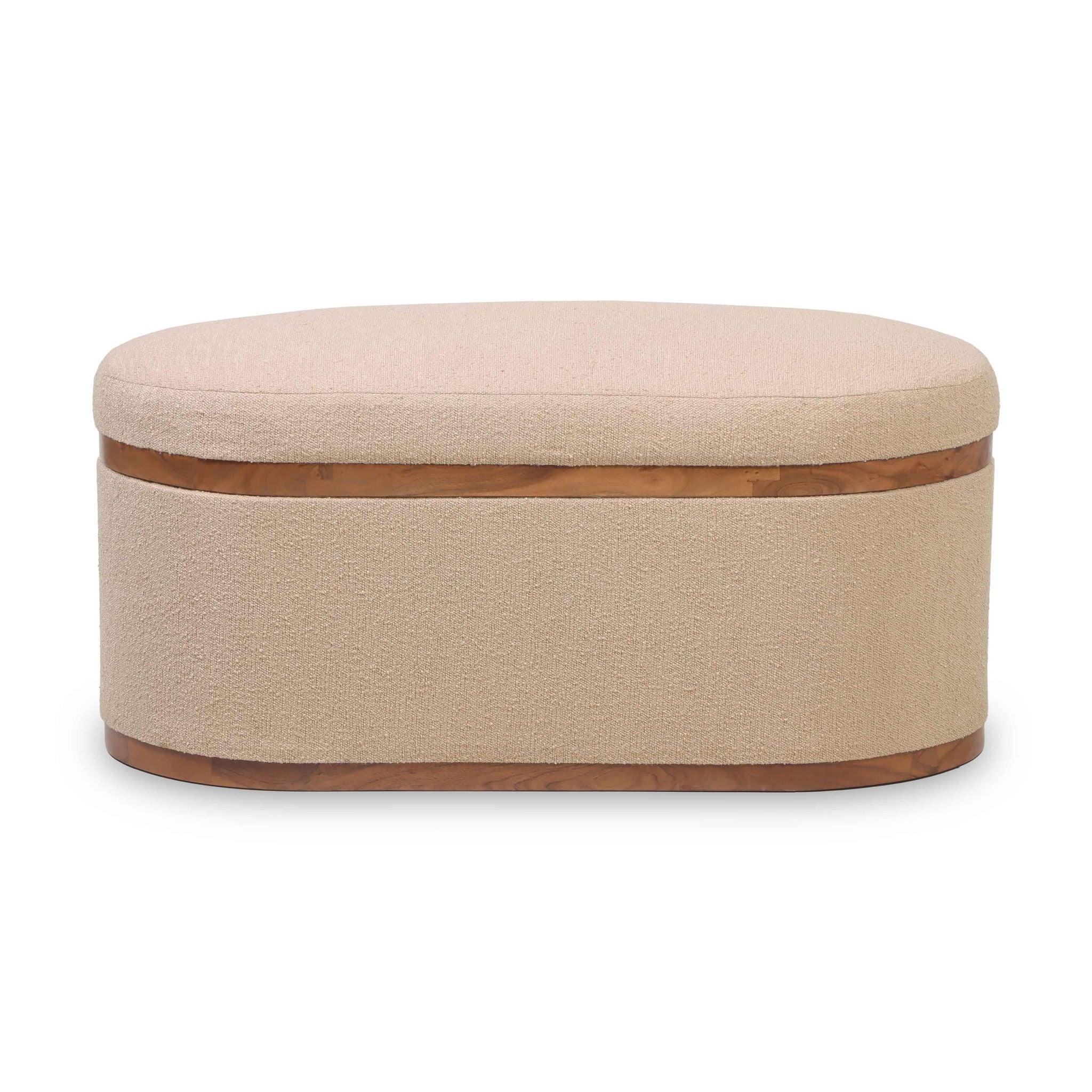Olivier - Boucle Oval Storage Ottoman - Urban Living Furniture (Los Angeles, CA)