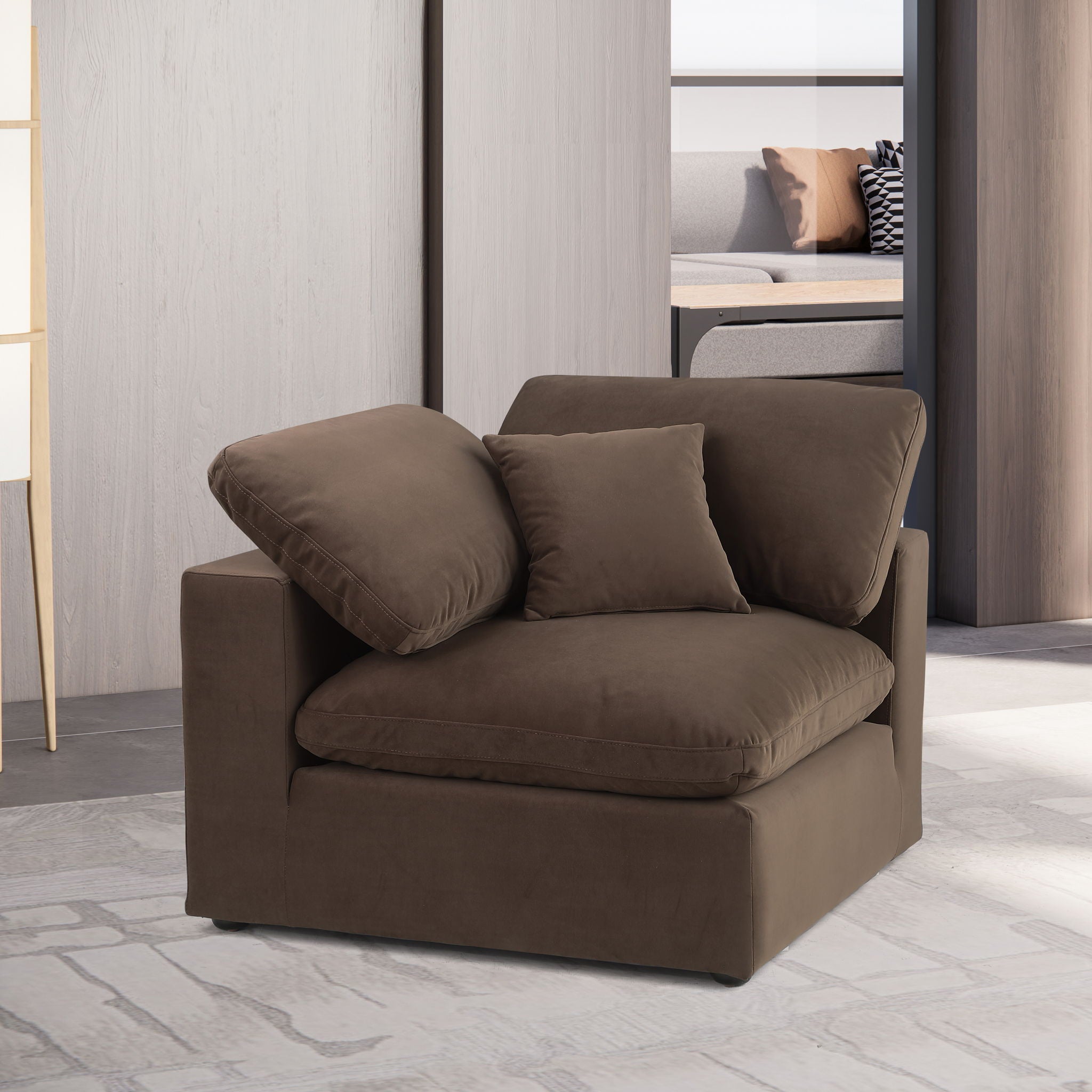 Comfy - Velvet Corner Chair - Urban Living Furniture (Los Angeles, CA)