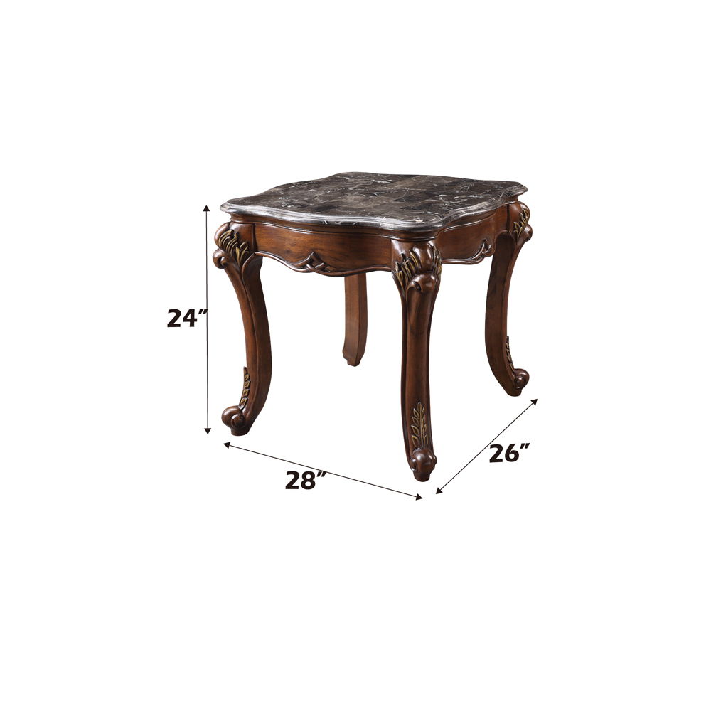 Miyeon - End Table - Marble Top & Cherry - Urban Living Furniture (Los Angeles, CA)