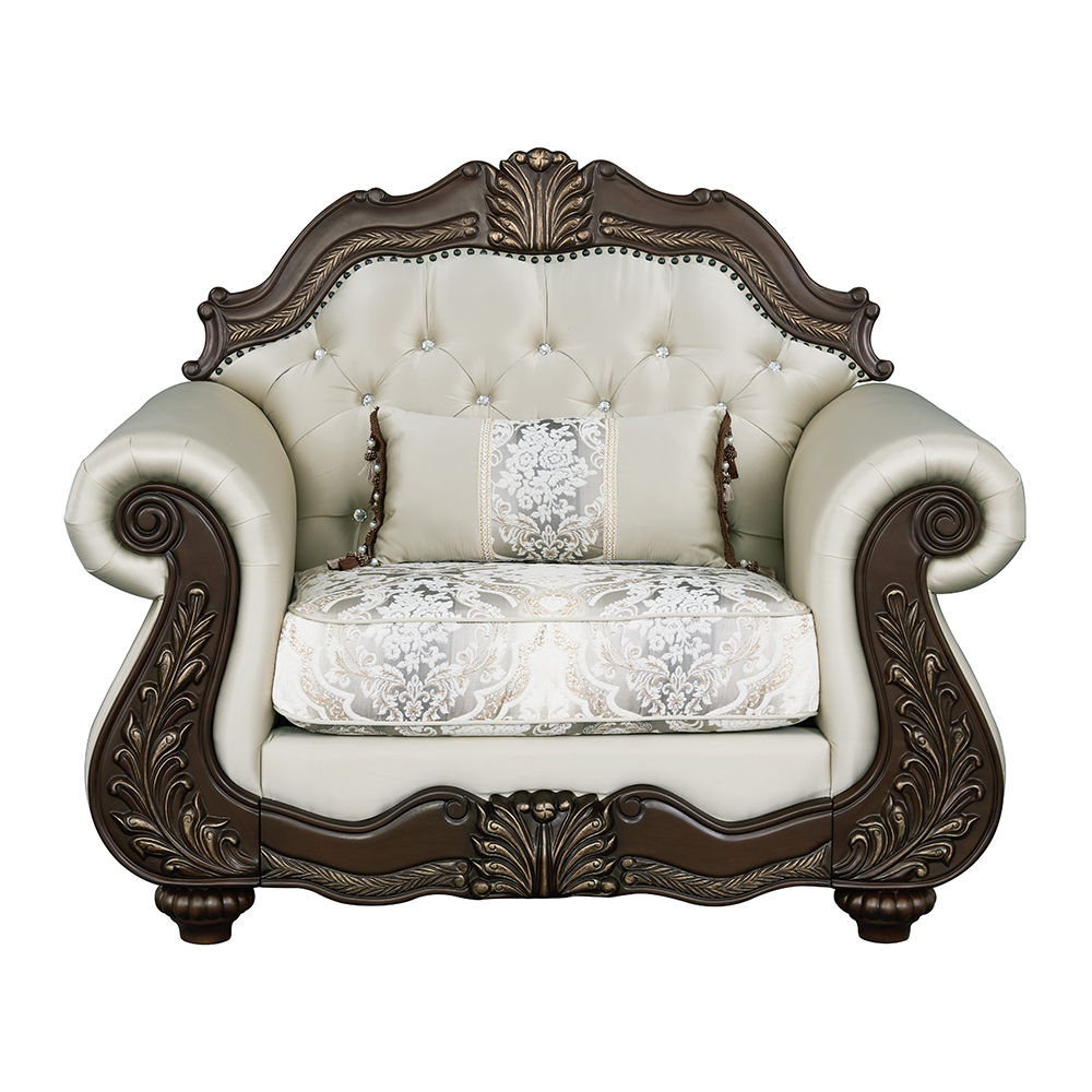 Pierce - Chair With Pillow - Beige Fabric & Cherry - Urban Living Furniture (Los Angeles, CA)