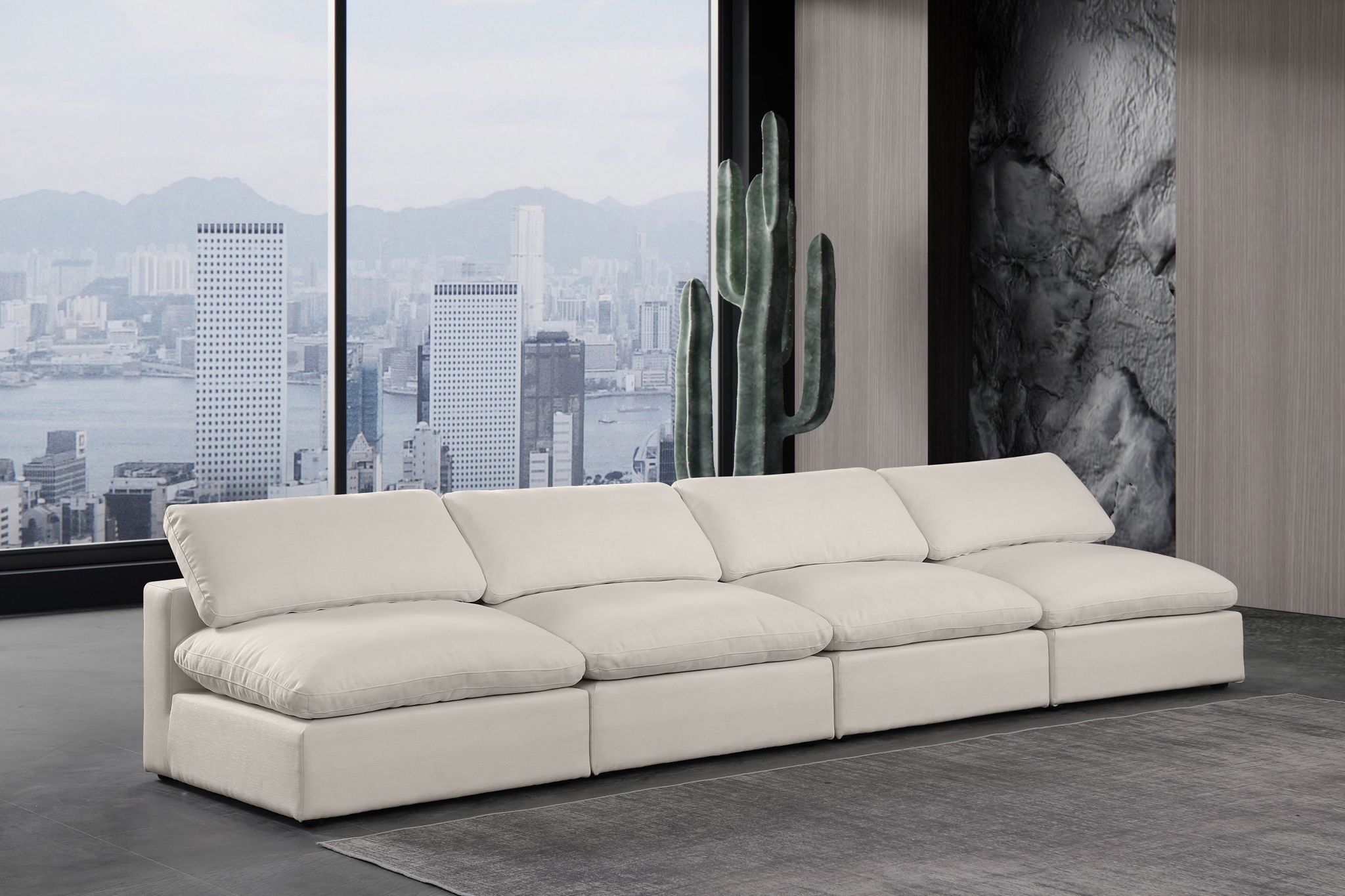 Comfy - Linen Modular Armless Sofa 4 Seats - Urban Living Furniture (Los Angeles, CA)