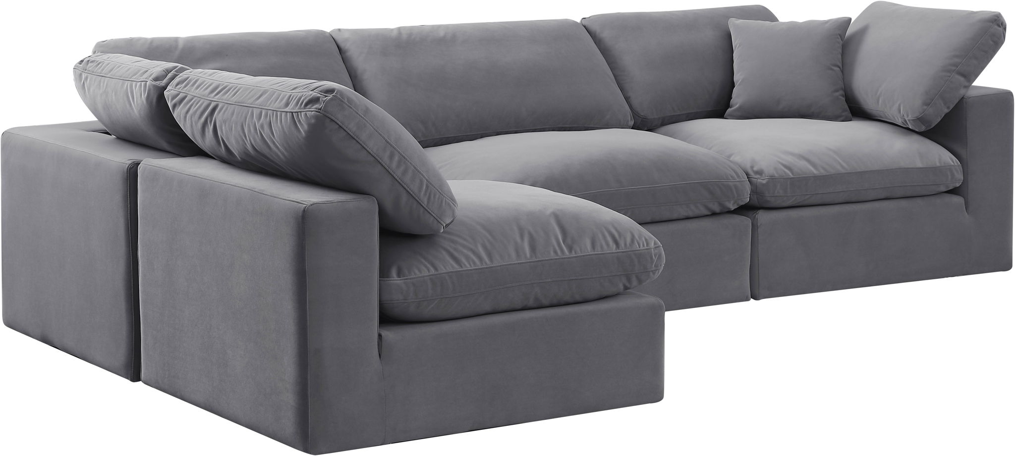 Comfy - 4 Piece Velvet Modular Armless Sectional - Urban Living Furniture (Los Angeles, CA)