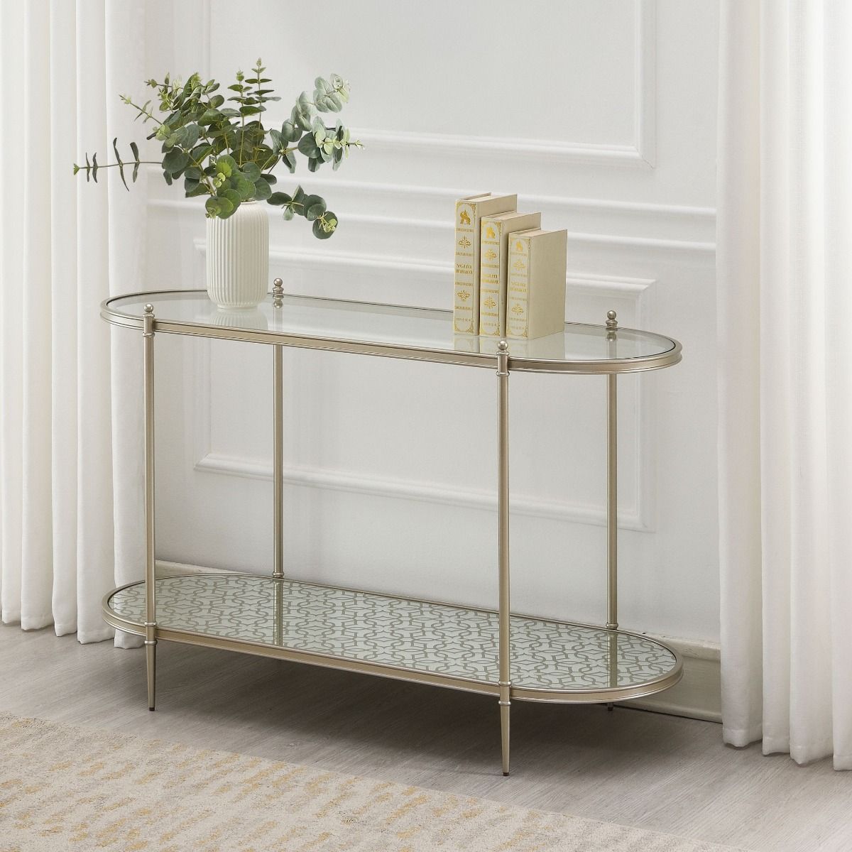 Zaba - Sofa Table - Glass Top & Champagne - Urban Living Furniture (Los Angeles, CA)