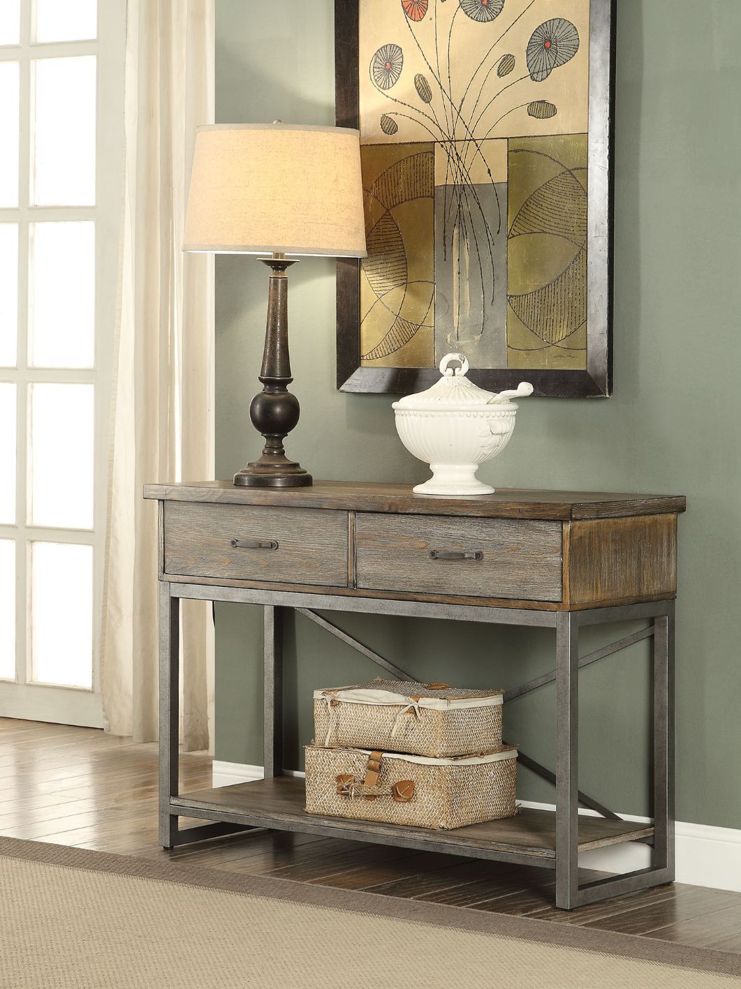 Lazarus - Server - Weathered Oak & Antique Silver - Urban Living Furniture (Los Angeles, CA)