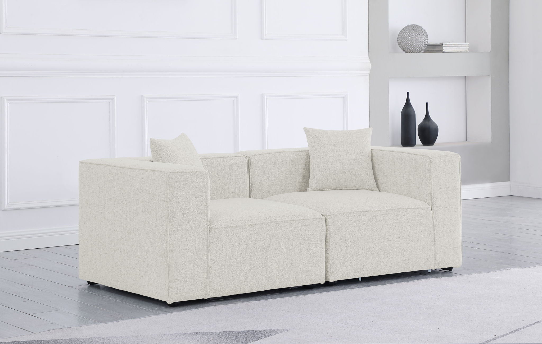 Cube - Linen Modular 2 Seat Sofa - Urban Living Furniture (Los Angeles, CA)