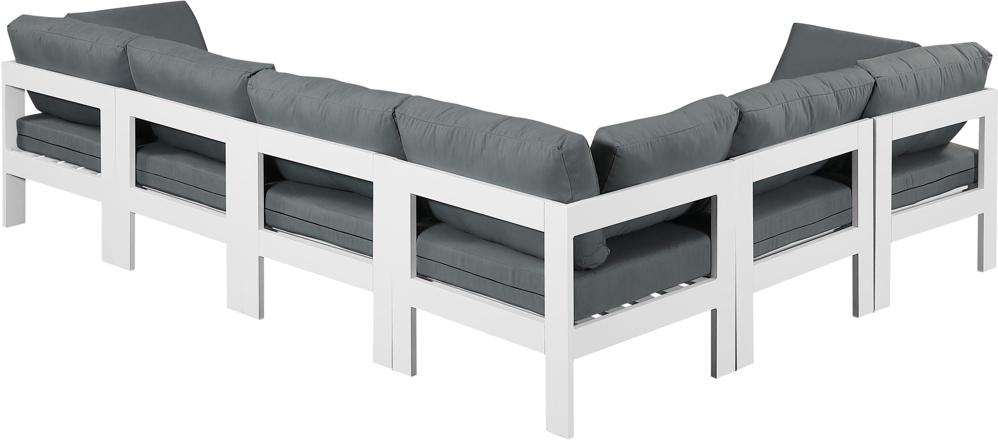 Nizuc - Outdoor Patio 6 Piece Modular Sectional With White Frame - Urban Living Furniture (Los Angeles, CA)