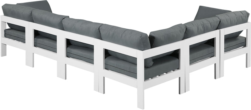 Nizuc - Outdoor Patio 6 Piece Modular Sectional With White Frame