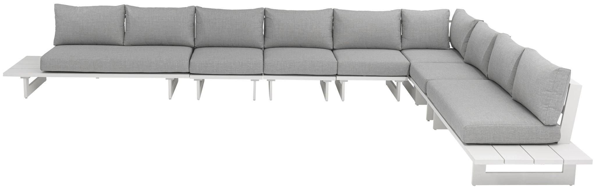 Maldives - 7 Piece Water Resistant Outdoor Patio Modular Sectional With White Base